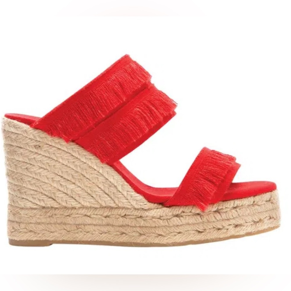 Castaner 9 basha Red Espadrille Wedges size 37 4” wedge
